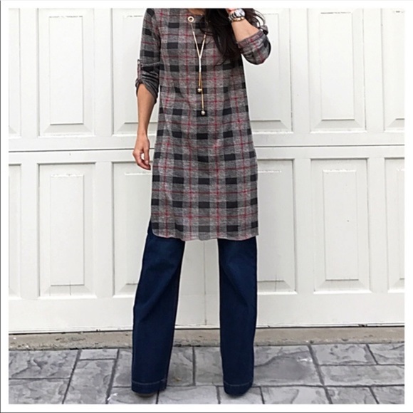 Dresses & Skirts - ✨LAST ONE✨ITALY plaid tunic dress